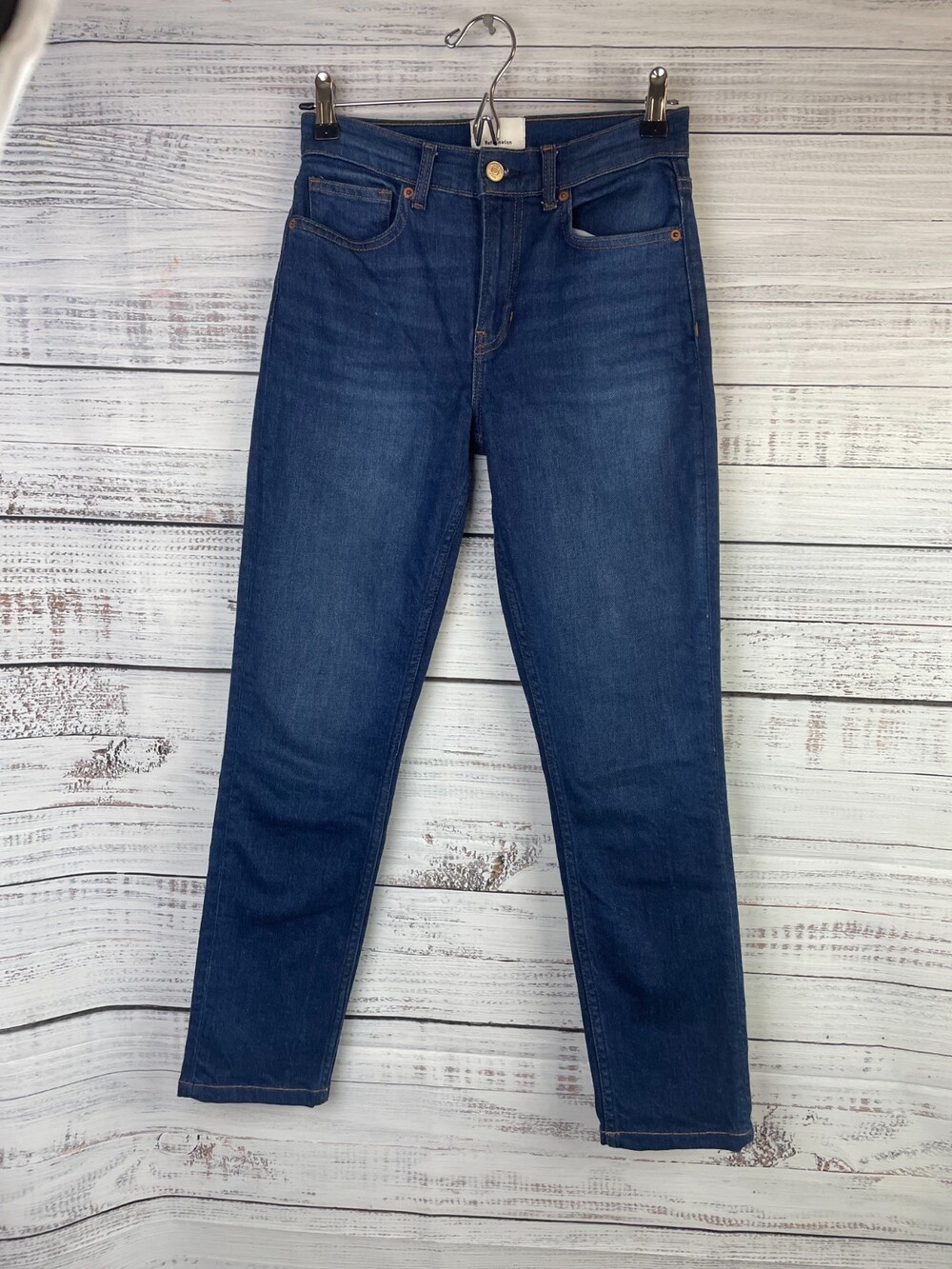 Reformation Women 25 Skinny Jeans Dark Blue Denim 5-Pocket
